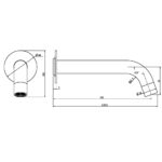 LUCID PIN Series 180mm Round Light Brushed Brass Bathtub/Basin Wall Spout (60mm Flat Cover Plate)