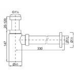 Round Chrome Bottle Trap G1 1/2"