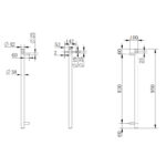 Round Vertical Brushed Gun Metal Grey Electric Heated Towel Rack Single Bar(with Timer)