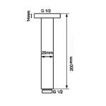 200mm Brushed Brass Ceiling Shower Arm