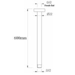 600mm Chrome Ceiling Shower Arm
