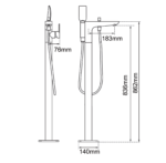 Black Freestanding Tap with Handheld Shower