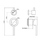 LUCID PIN Series Gunmetal Diverter Mixer Trim Kit With Separate Cover Plate (match CLPD)