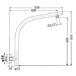 Brushed Brass Wall Shower Arm