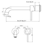 LUCID PIN Series Chrome Wall Mixer With Spout Trim Kit(Separate Cover Plate,match CLPS)