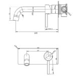 LUCID PIN Series Black Spout Mixer Trim Kit Only (match CLPS)