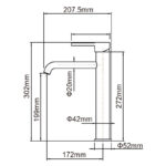 LUCID PIN Series Round Brushed Copper Tall Basin Mixer