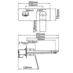 RUSHY Series Square Chrome Wall Mixer with Spout Trim Kit(match CLPS)
