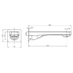 IVANO Series 180mm Brushed Brass Bathtub/Basin Wall Spout(with back plate)