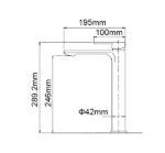 IVANO Series Square Brushed Brass Tall Basin Mixer