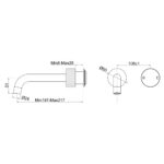 MOON Series Black Wall Mixer With Spout Trim Kit(Separate Cover Plate,match CLPS)