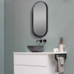 500x1000mm Matte Black Framed Mirror