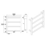 Round Light Brushed Copper Electric Heated Towel Rack 4 Bars