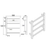 Brushed Brass Heated Towel Rack 4 Bars