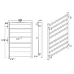 Black Heated Towel Rack 8 Bars