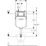 GEBERIT Sigma8 Front Flush Mechanical in Wall Concealed Cistern 4.5/3L