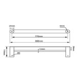 RUSHY - 800mm Black Double Towel Rail