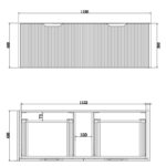 Vienna 1200mm Matt White Wall Hung Fluted Vanity (Single Bowl)