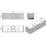 Vienna 1500mm Matt White Wall Hung Fluted Vanity (Double Bowls)