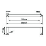 RUSHY - 600mm Brushed Nickel Single Towel Rail