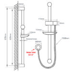 Chrome Shower Rail with Soap Dish