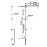 Square Brushed Nickel Shower Station without Shower Head and Handheld Shower(Wide Rail,PVC Hose)