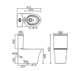 Arrow Armino 670*380*810mm Dual Flush Washdown Two-piece Ceramic Toilet Suite Soft Closed Seat