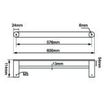 RUSHY - 600mm Gunmetal Double Towel Rail