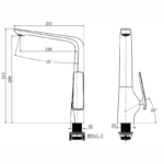 ESPERIA - Black & Chrome Kitchen Mixer