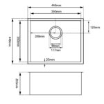 440x440x205mm Chrome Stainless Steel Single Bowl Kitchen Sink