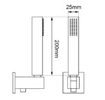 Chrome Shower Rail with Handheld Shower