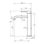 LUCID PIN - Brushed Brass Tall Basin Mixer