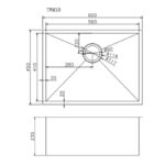 600x450x230mm Gunmetal Stainless Steel PVD Single Bowl Kitchen Sink