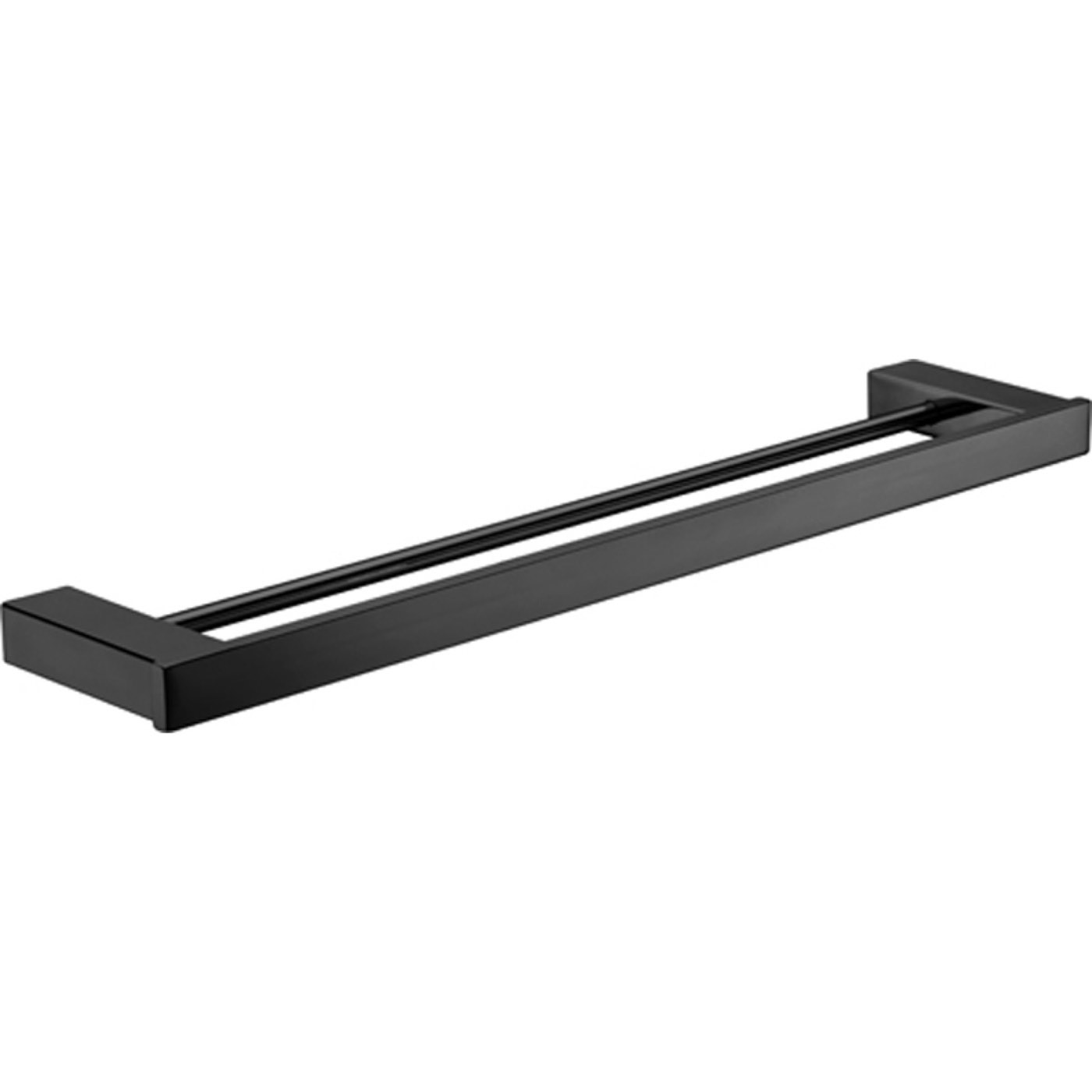 6408d-610-b+matt black-opt51 Rosa Towel Rail Double 750mm - Image 1