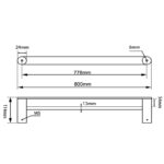 800mm Black & Rose Gold Double Towel Rail