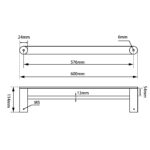 600mm Black & Rose Gold Double Towel Rail