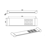 LUCID PIN Series Gun Metal Grey Stainless Steel Towel Shelf