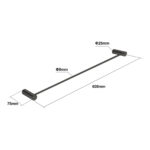600mm Gunmetal Single Towel Rail
