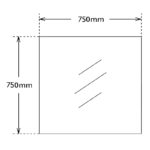 750x750mm Pencil Edge Rectangle Plain Mirror