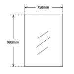 900x750mm Pencil Edge Rectangle Plain Mirror