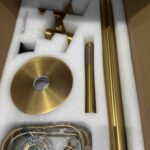 Brushed Brass Freestanding Tap with Handheld Shower