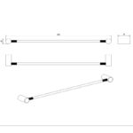 CADDENCE - 600mm Brushed Nickel Single Towel Rail