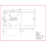 960x450x230mm Brushed Brass Stainless Steel PVD Single Bowl Kitchen Sink