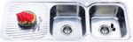 Cora Double Bowl Single Drainer Sink