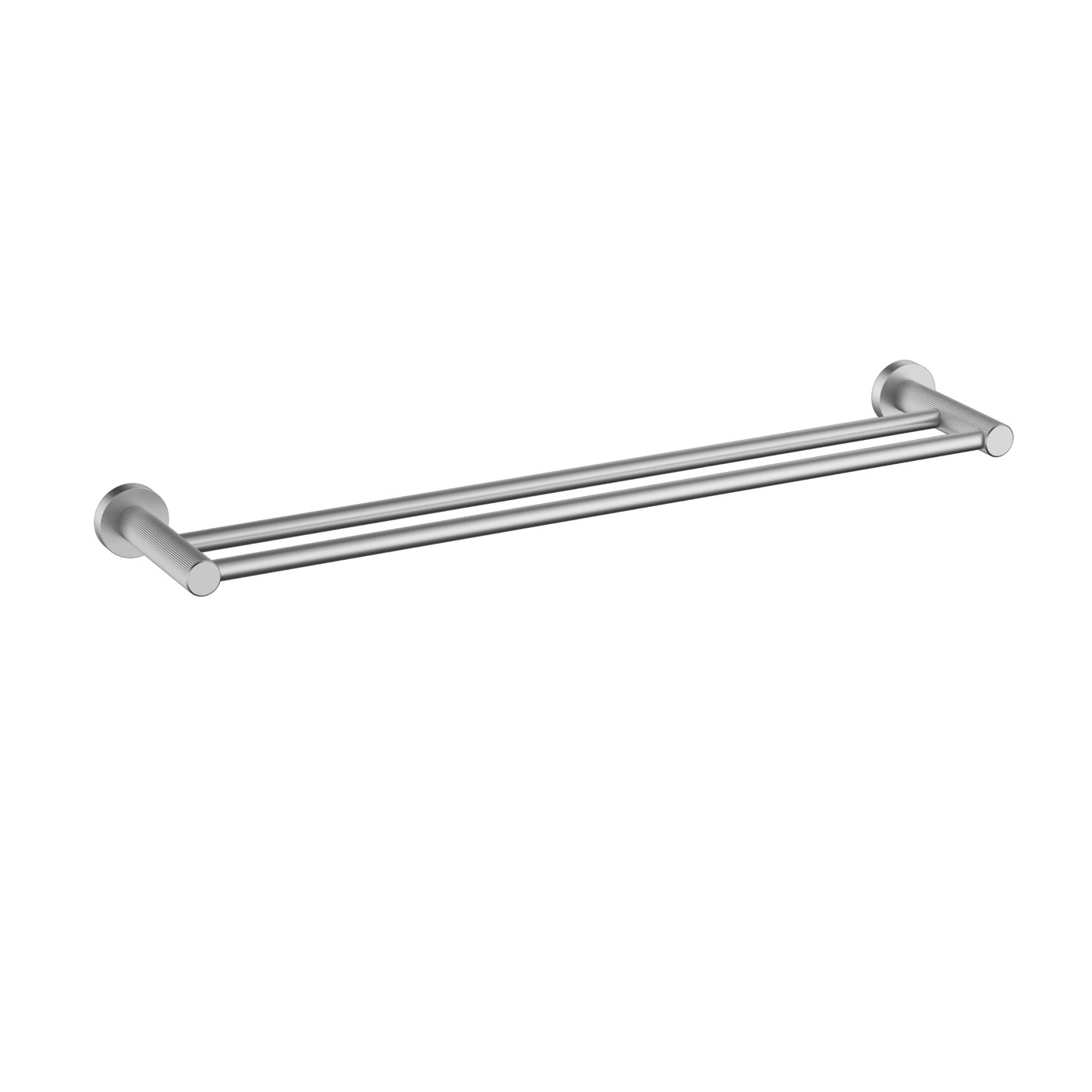 9901-600bn+brushed nickel-opt71 Linie Double Towel Rail 600 mm - Image 1