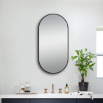 500x1000mm Matte Black Framed LED Dressing Mirror
