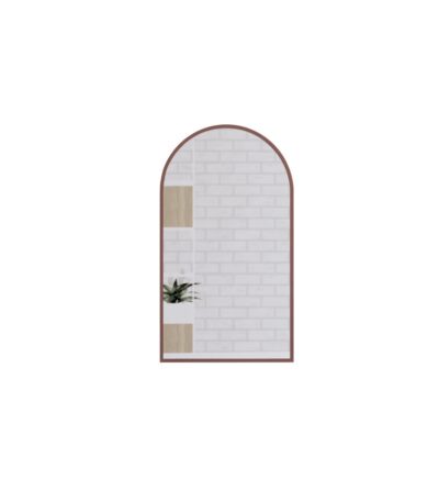 450*800mm Brushed Copper Framed Arch Plain Mirror