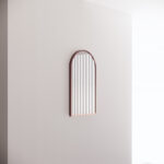 450*800mm Brushed Copper Framed Arch Plain Mirror