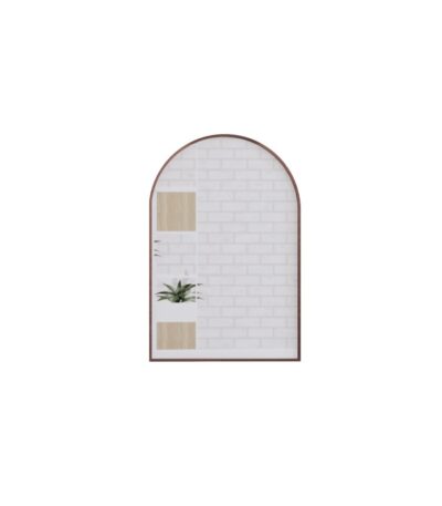 600*900mm Brushed Copper Framed Arch Plain Mirror