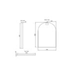 600*900mm Brushed Copper Framed Arch Plain Mirror
